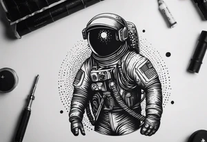 Astronaut Tries to Kill Himself with a Gun tattoo idea