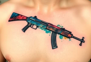 ak 47 silhouette tattoo idea
