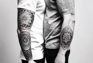 thin tattoo that cirlces the arm and forearm tattoo idea