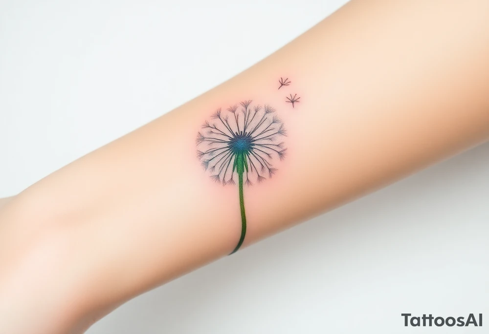 Dandelion realistic with shadows tattoo idea