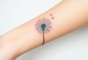 Dandelion realistic with shadows tattoo idea