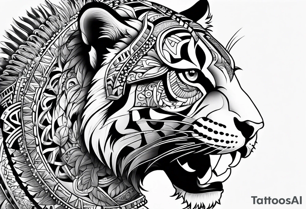 Aztec jaguar tattoo idea