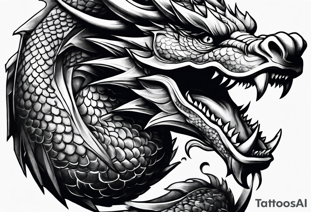 Hand of dragon with dumbbell tattoo idea