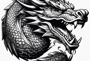 Hand of dragon with dumbbell tattoo idea