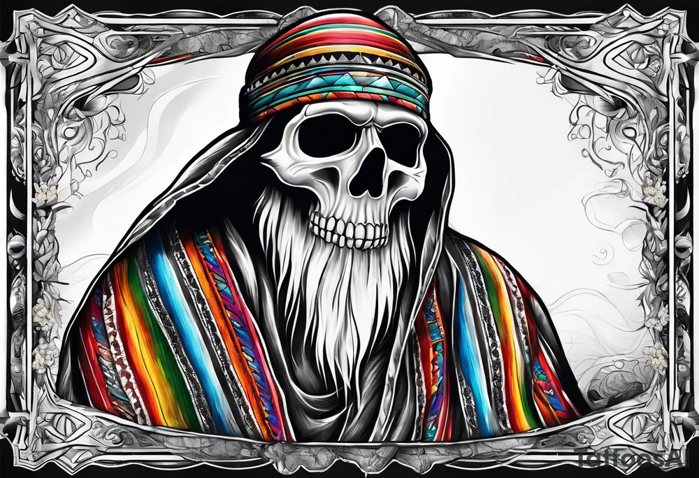 Ghost with sarape tattoo idea