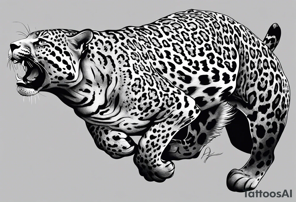 jaguar running, view from above tattoo idea
