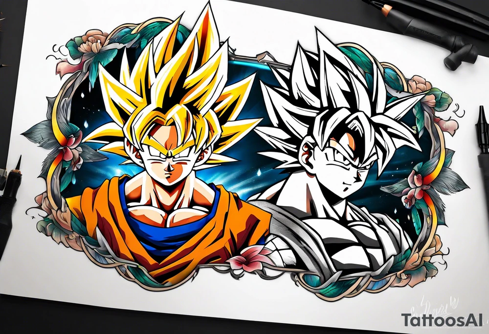Tattoo on arm with goku with wings tattoo idea
