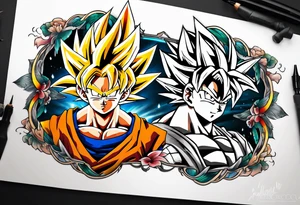 Tattoo on arm with goku with wings tattoo idea
