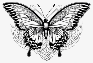 Tête de serpent papillon gorge tattoo idea