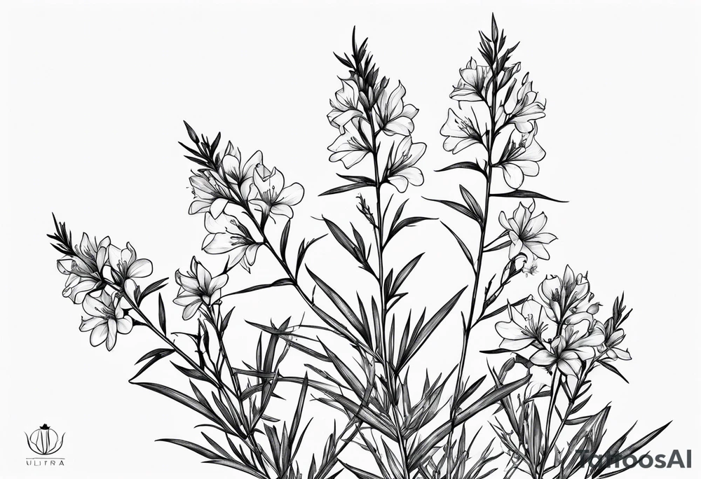 Fireweed plant thin minimalistic tattoo idea