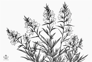 Fireweed plant thin minimalistic tattoo idea