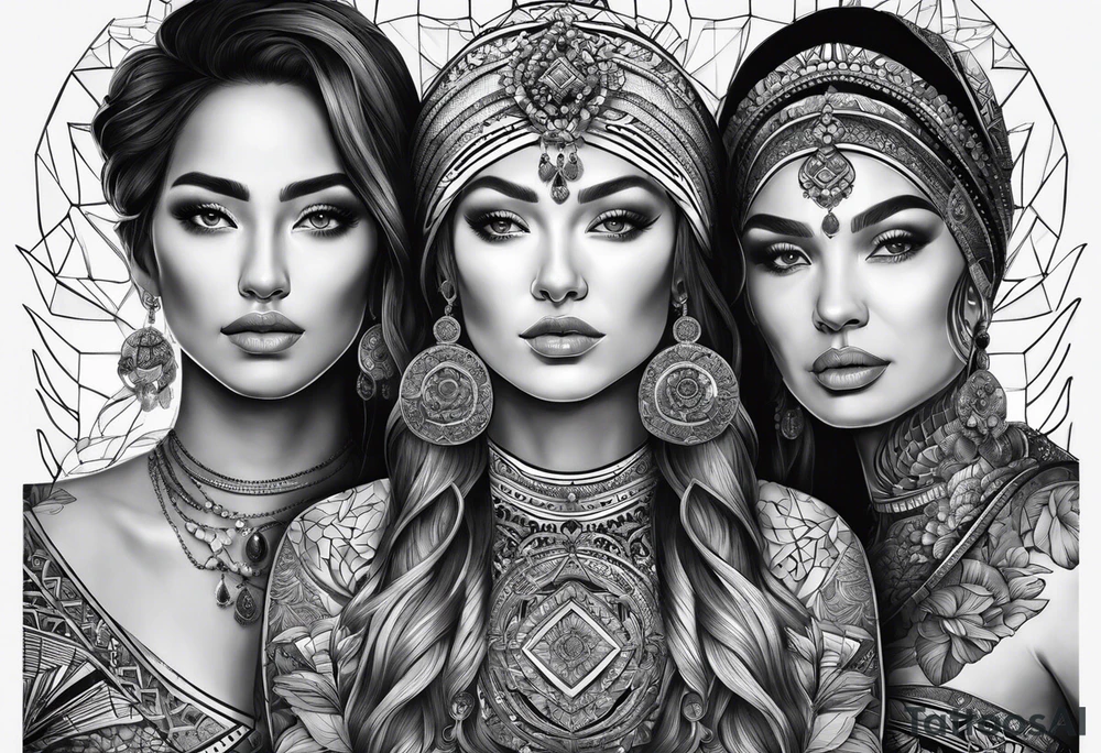 three person side by side. Daughter on the left, mother in the middle, grandmother on the right. greater age difference tattoo idea