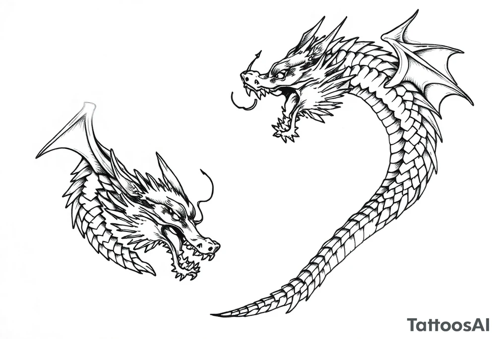 roaring dragons tattoo idea