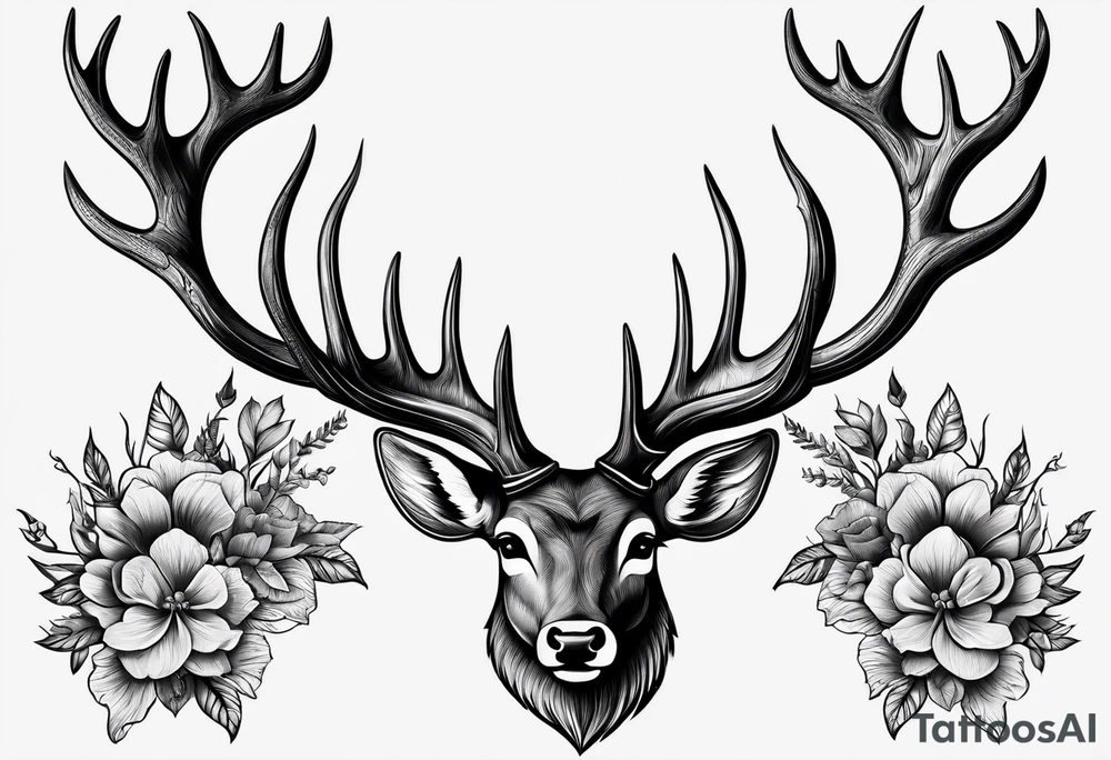 Deer horn tattoo idea