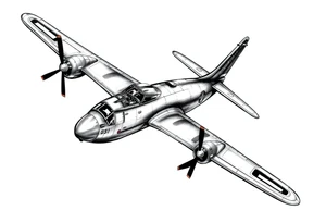 b26 marauder, aviation inspired, sleeve tattoo tattoo idea