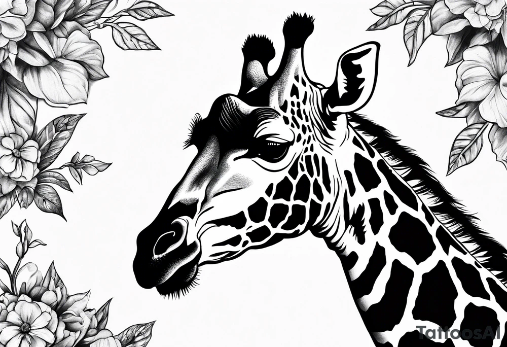 full whole complete giraffe tattoo idea