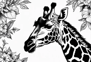 full whole complete giraffe tattoo idea