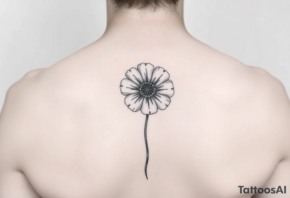 Minimalists marigold flower with g tattoo idea