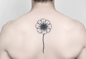 Minimalists marigold flower with g tattoo idea