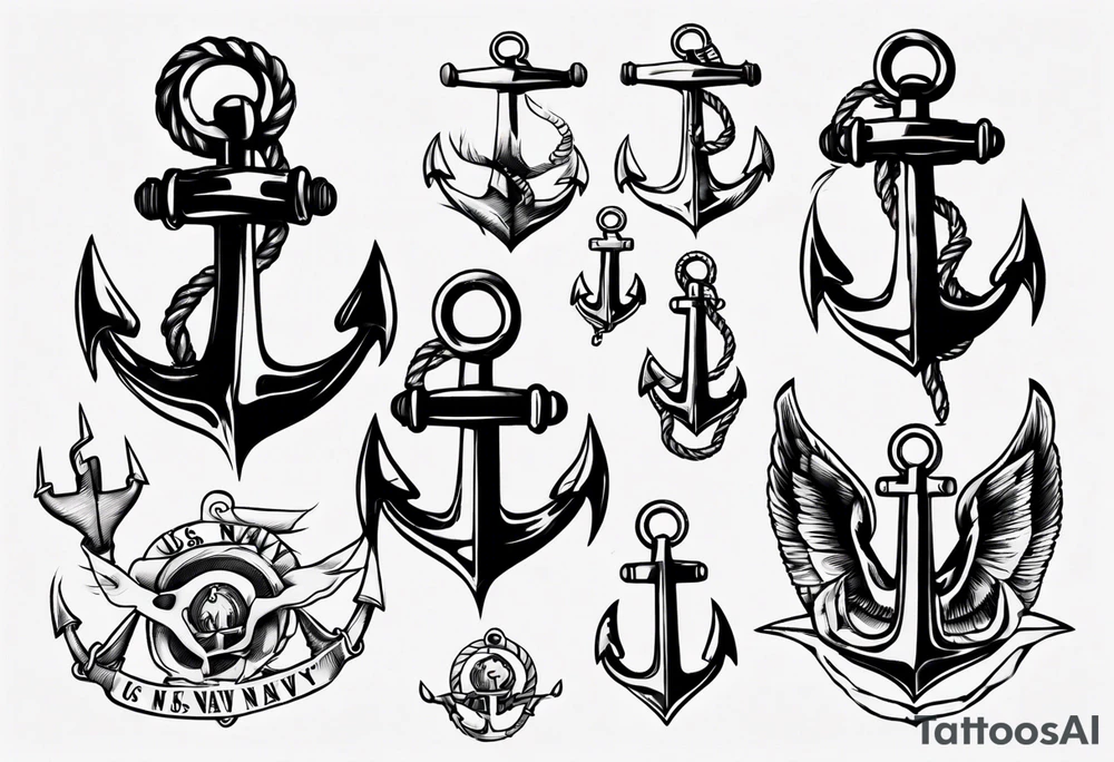 US navy anchor tattoo idea