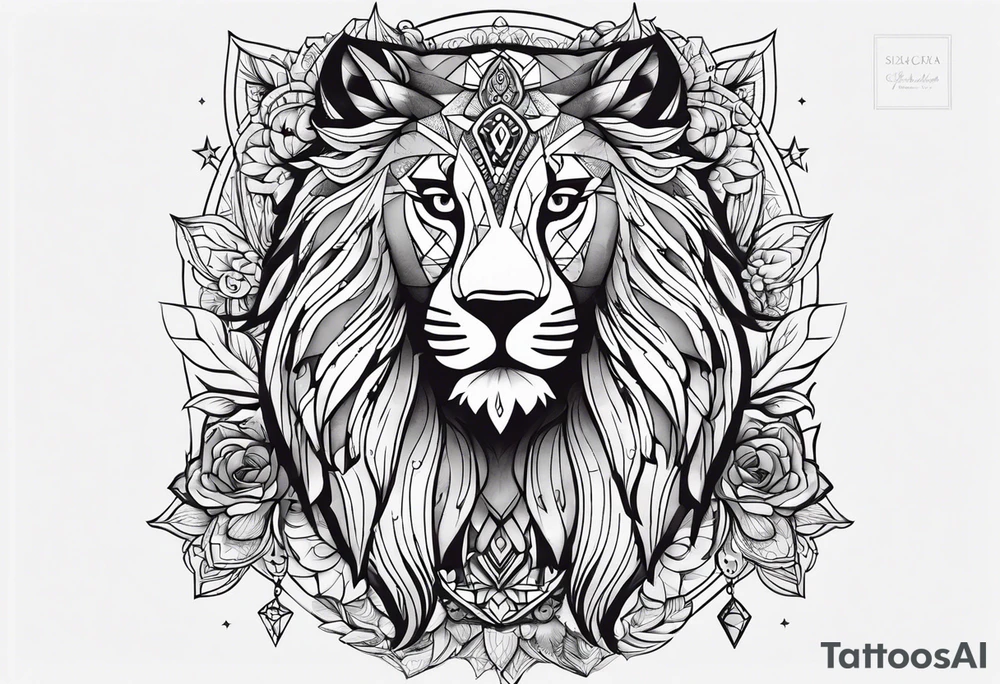 льв и дева знак зодиака tattoo idea