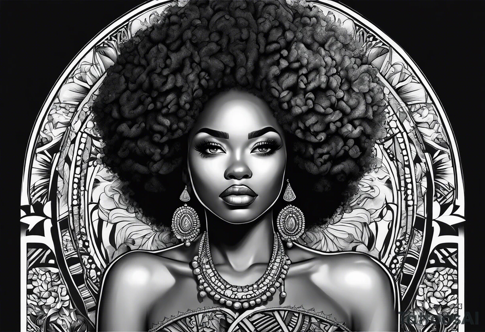 Afro art tattoo idea