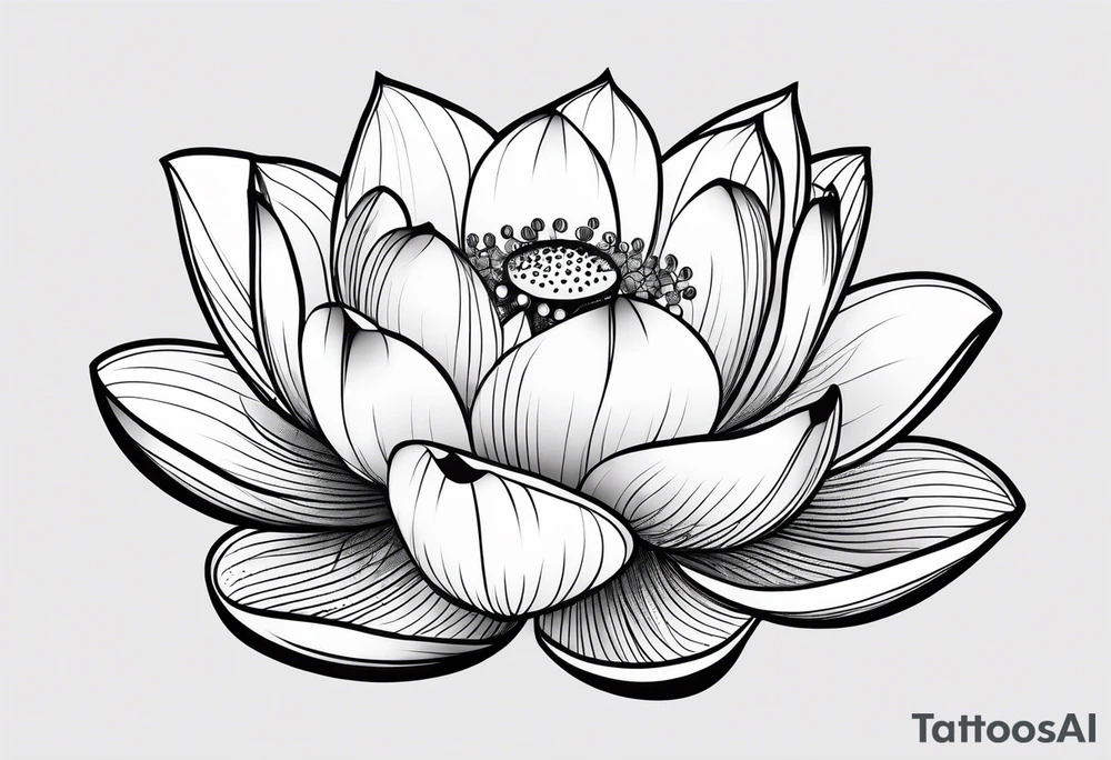 lotus, line art tattoo idea