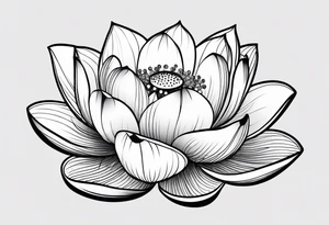 lotus, line art tattoo idea