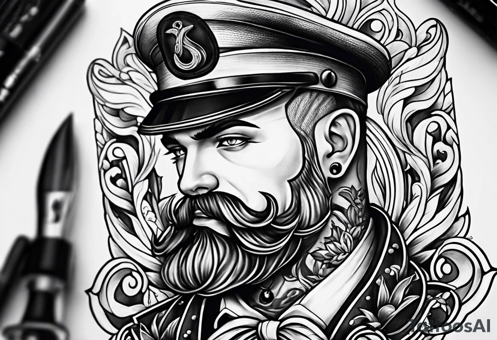 Old school sailor with face tattoos tattoo idea