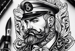 Old school sailor with face tattoos tattoo idea