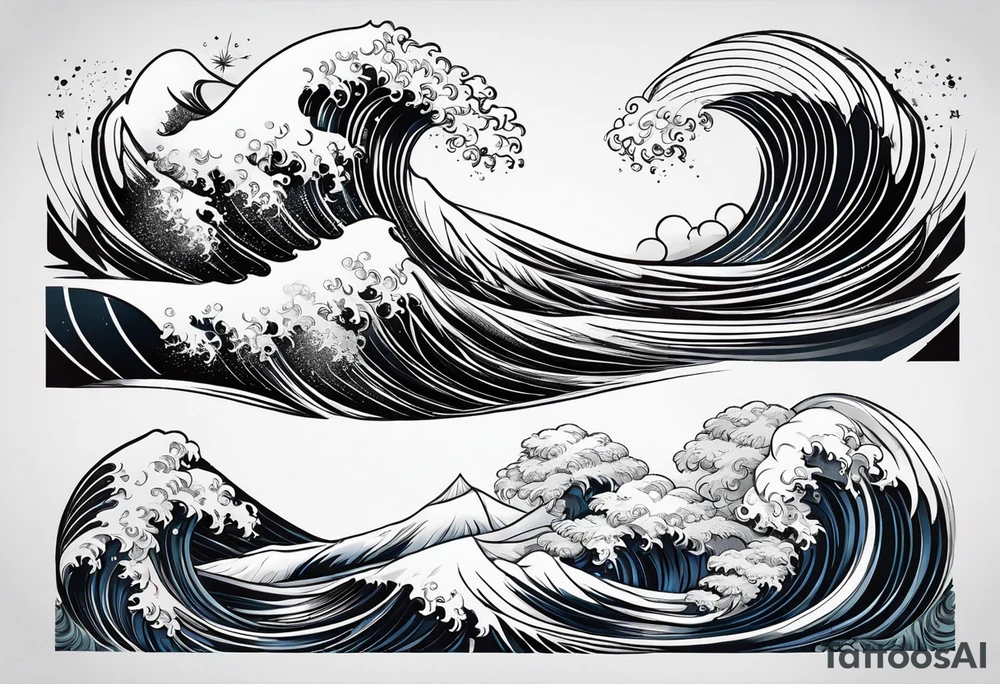 simple wave for outside forearm tattoo idea