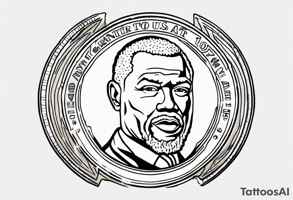 non rapper fifty cent us currency coin tattoo idea