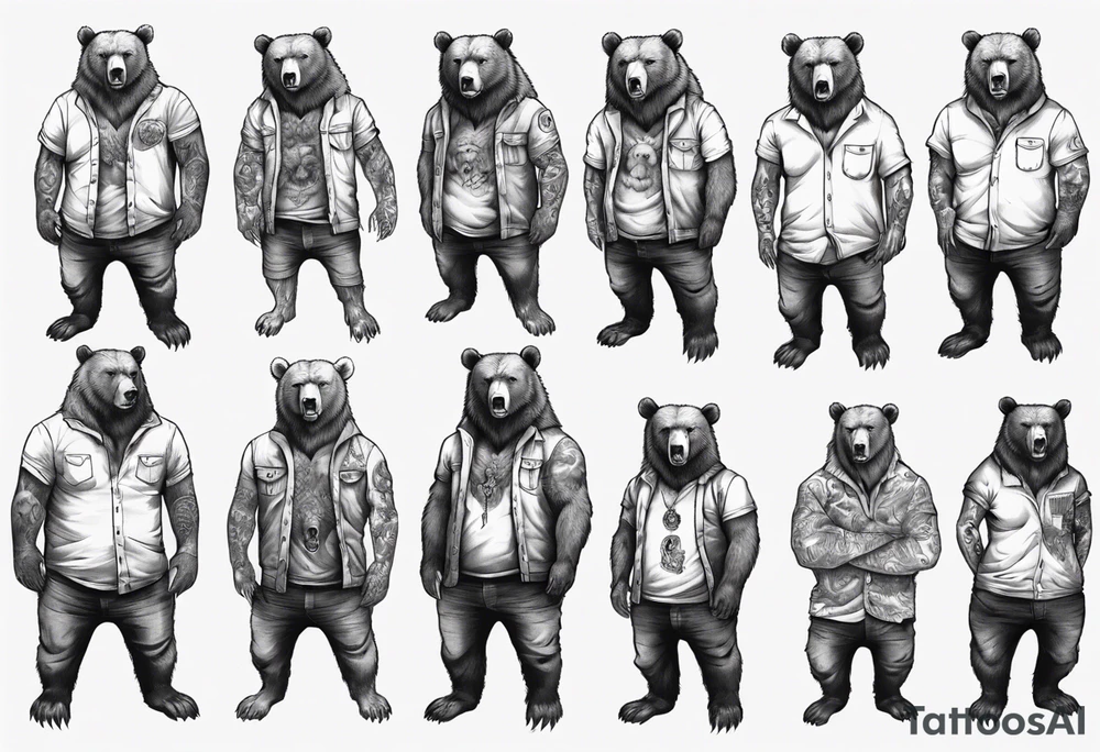 menacing bear (full body) tattoo idea