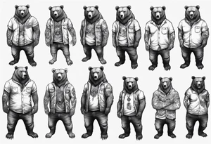 menacing bear (full body) tattoo idea