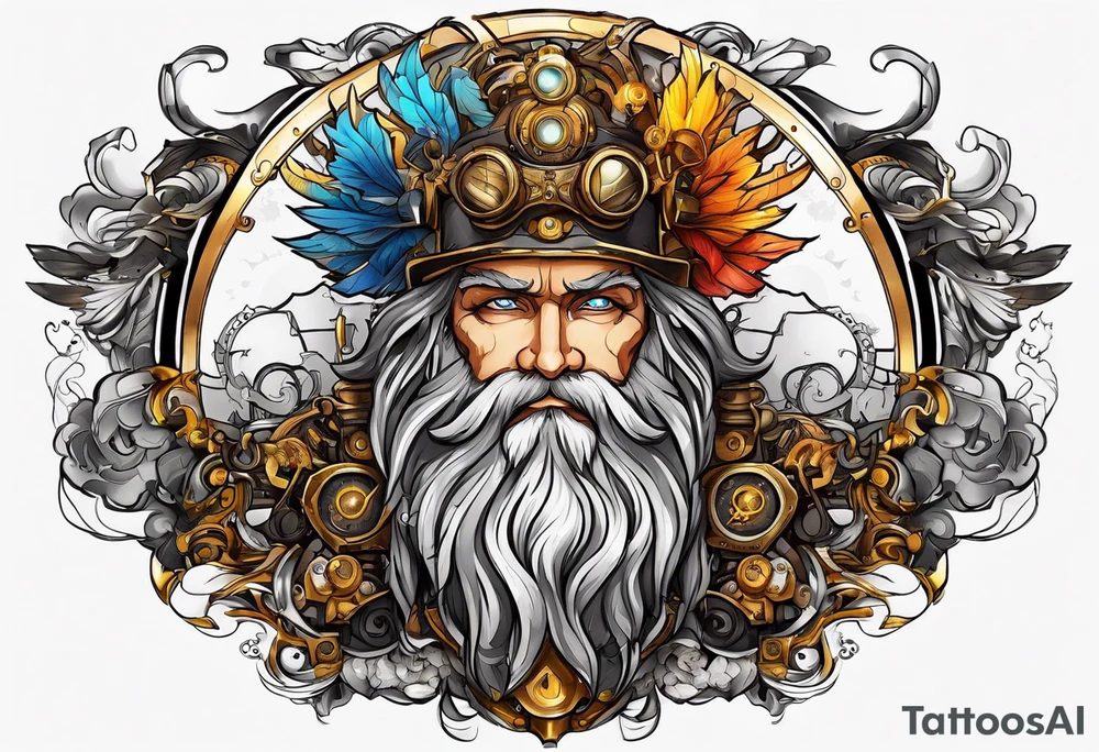 Steampunk zeus tattoo idea
