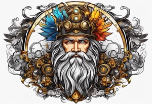 Steampunk zeus tattoo idea