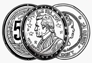 50 cent currency coin tattoo idea
