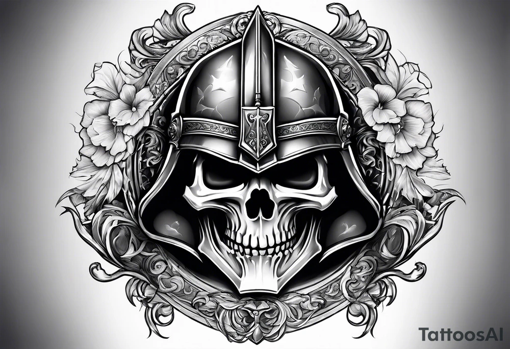 knight skull tattoo idea