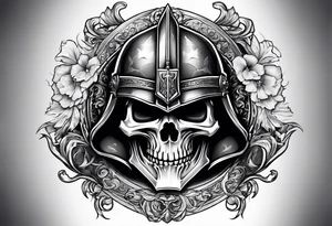 knight skull tattoo idea