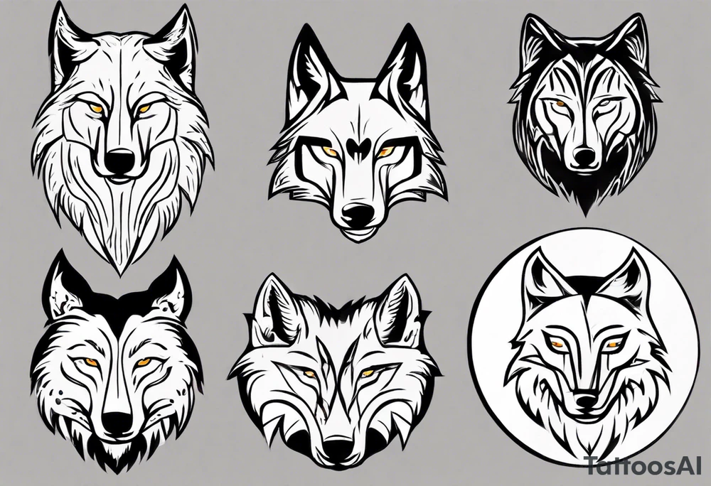 wolf head tattoo idea