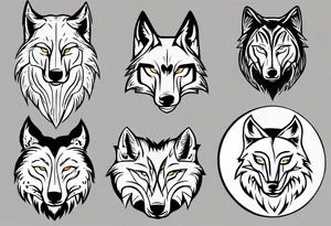 wolf head tattoo idea
