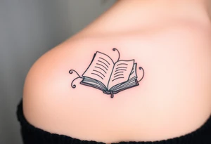 A book related tattoo for a fantasy reader tattoo idea