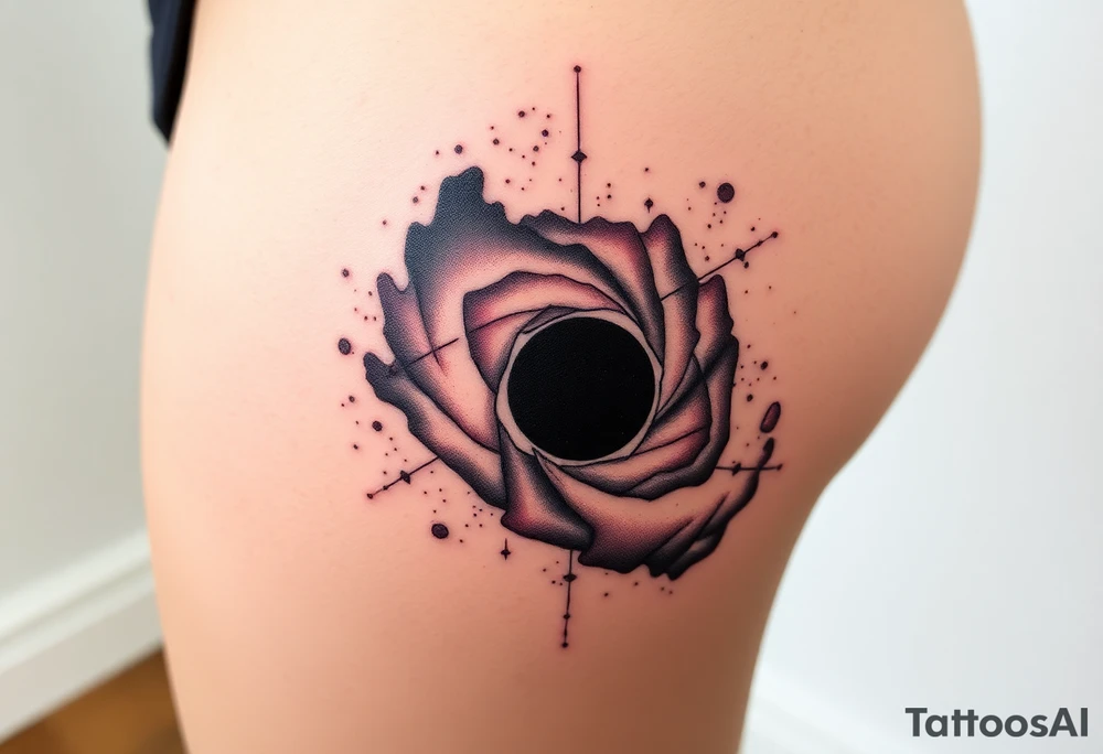 galaxy in outer space with a black hole tattoo idea