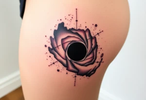 galaxy in outer space with a black hole tattoo idea