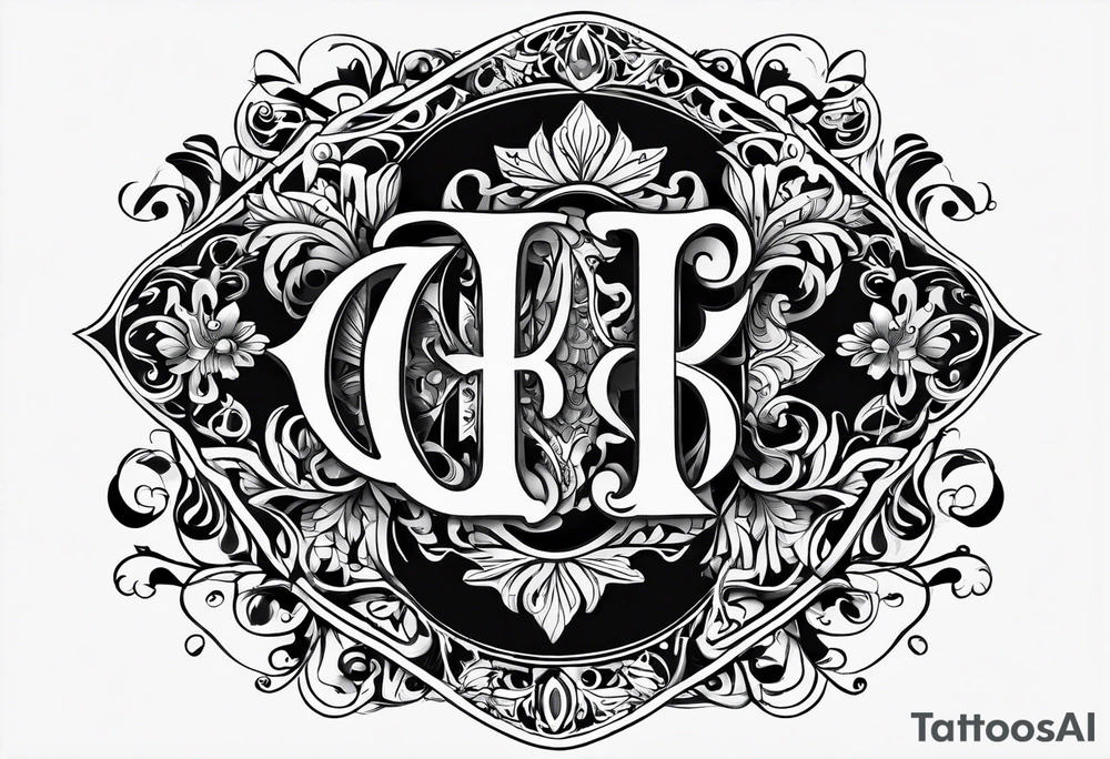 Monogrammed initials TJB tattoo idea
