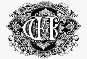 Monogrammed initials TJB tattoo idea