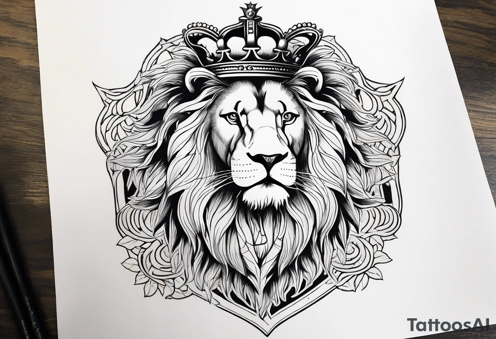 Lion of Judah: Below the crest, towards the wrist, add a stylized, regal Lion of Judah with piercing eyes, symbolizing the power and sovereignty of God. The lion could be subtly integrated with maple leaves or abstract waves that flow around the forearm, symbolizing God’s protection over your family.

Intertwine The lion within the maple tree tattoo idea
