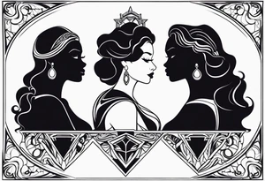 A silhouette  of the 
muses from the Disney movie Hercules as black women tattoo idea