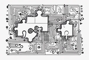 Jigsaw puzzle piece with circuits as the background tattoo idea