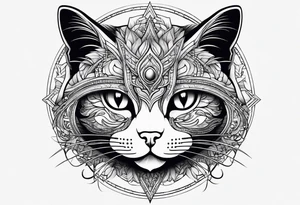 cat, space, rounded tattoo idea